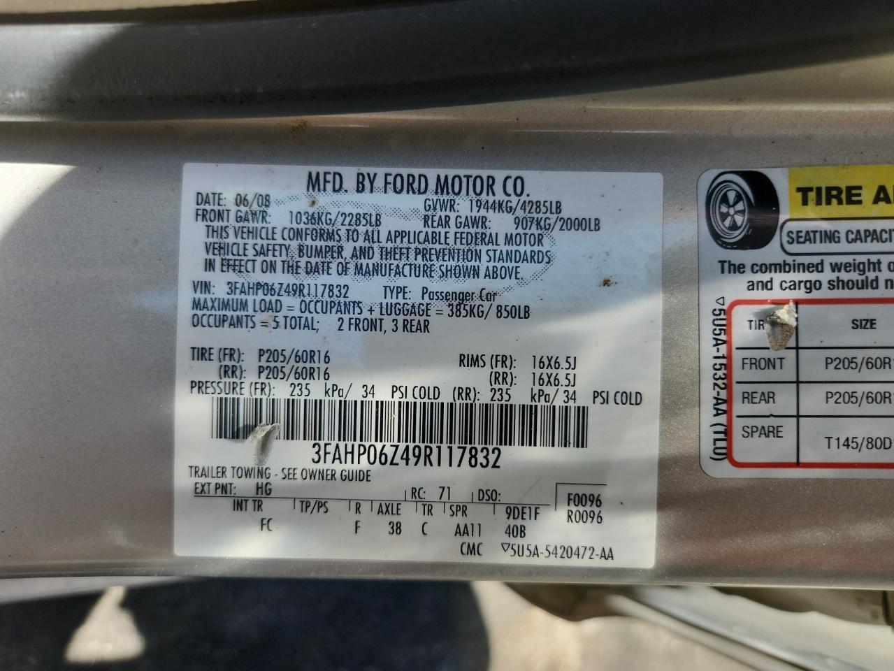 2009 FORD FUSION