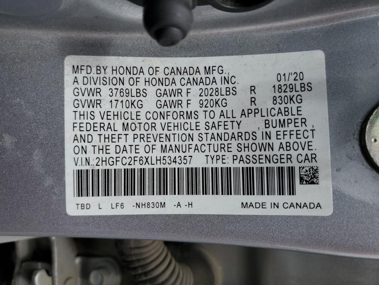 2020 HONDA CIVIC