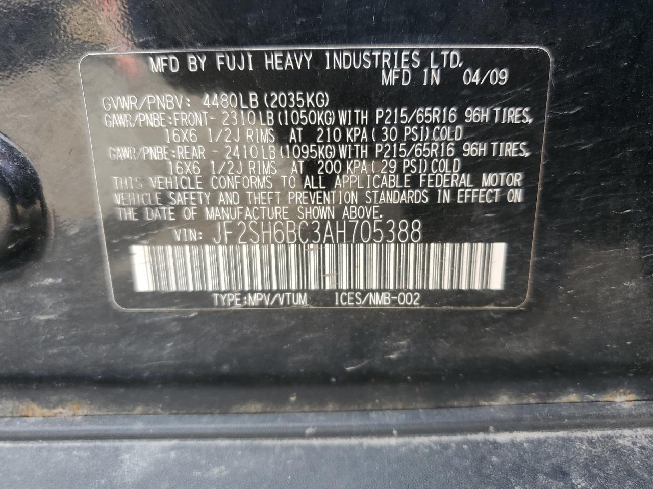 2010 SUBARU FORESTER