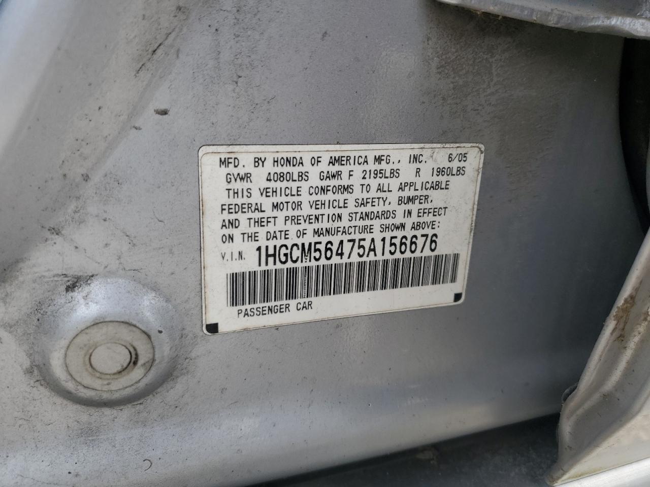 2005 HONDA ACCORD