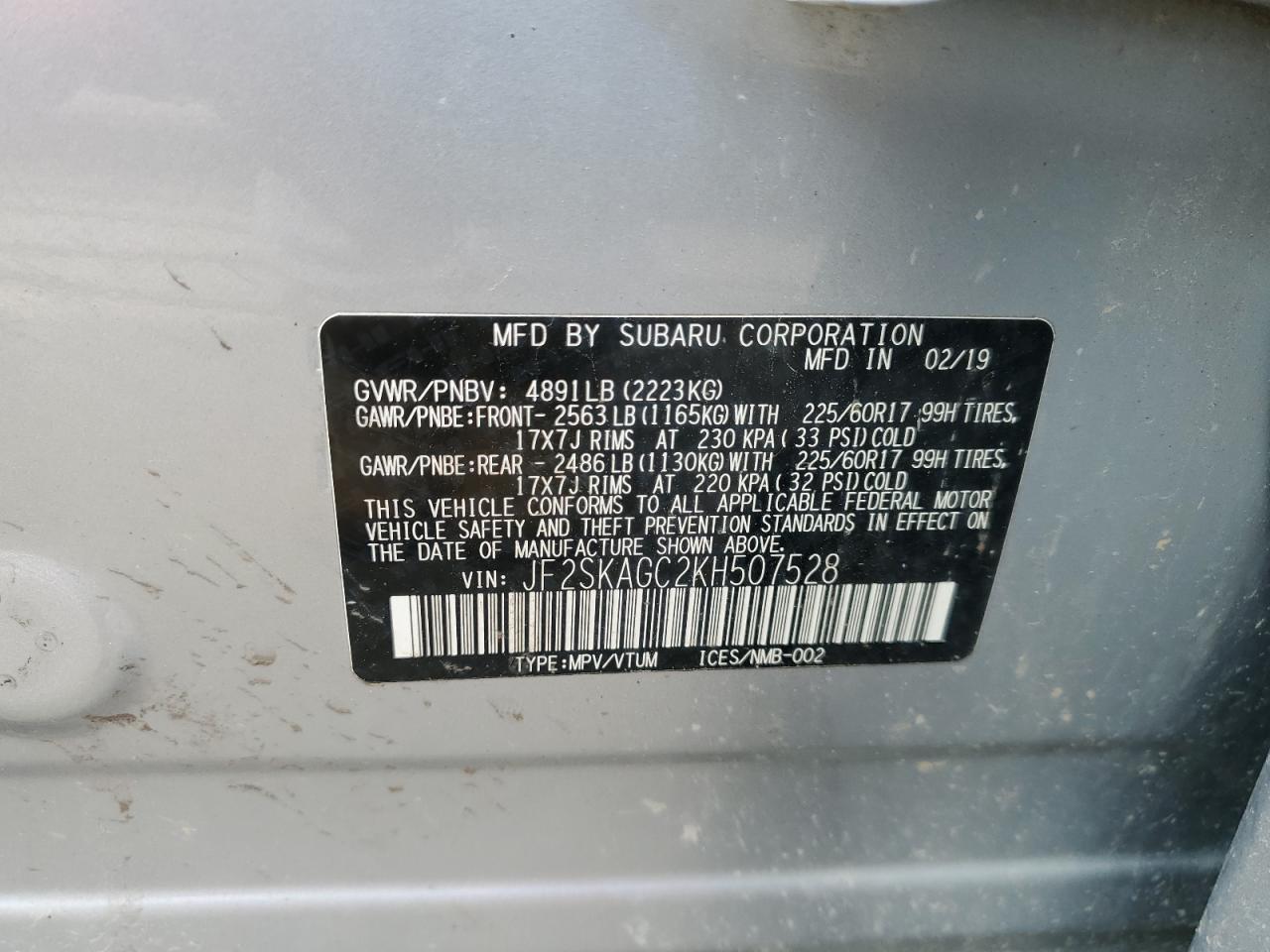 2019 SUBARU FORESTER