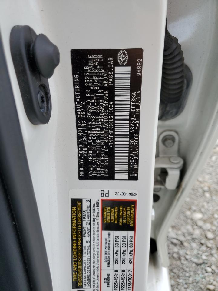 2012 TOYOTA CAMRY