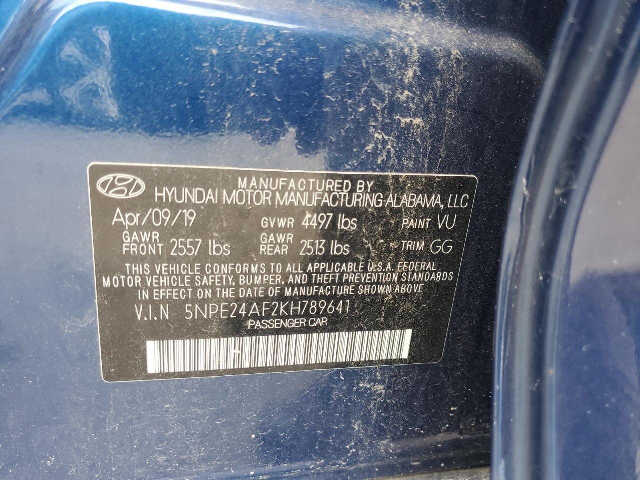 2019 HYUNDAI SONATA