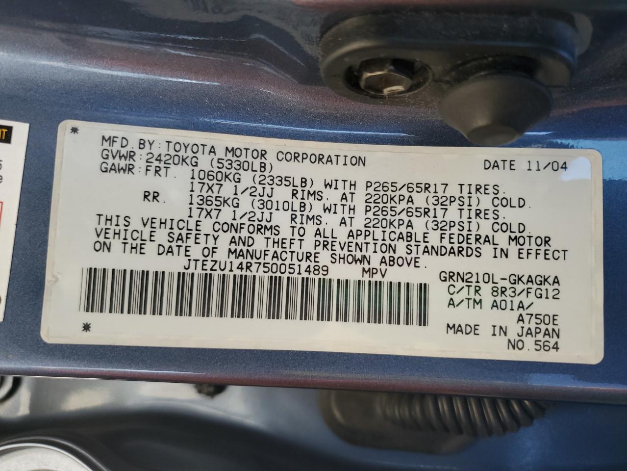 2005 TOYOTA 4Runner