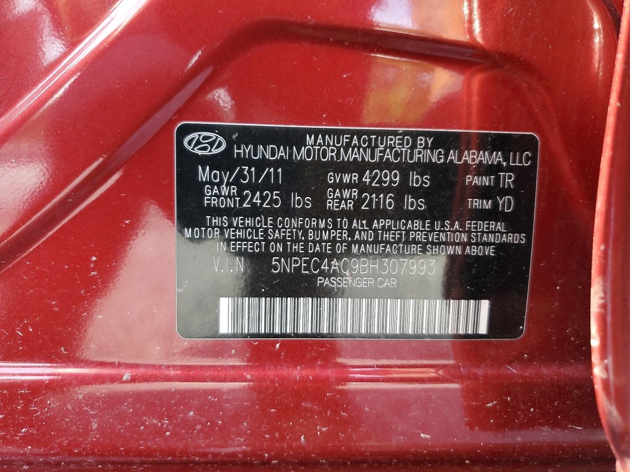 2011 HYUNDAI SONATA