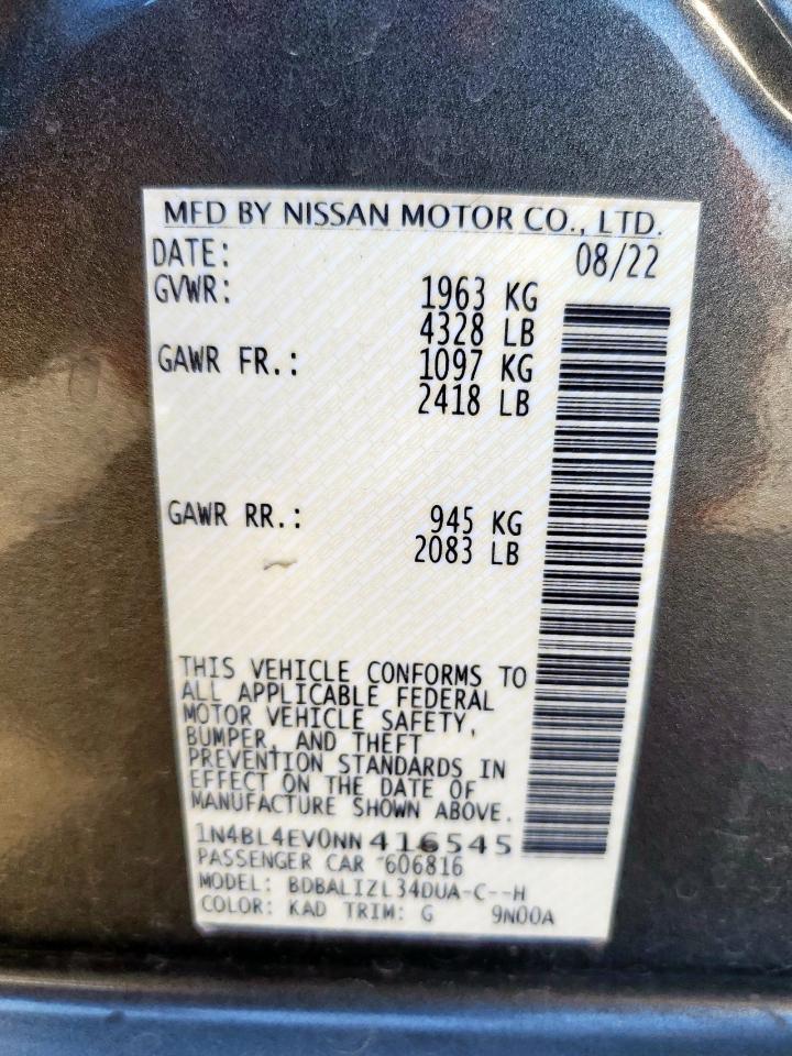 2022 NISSAN ALTIMA