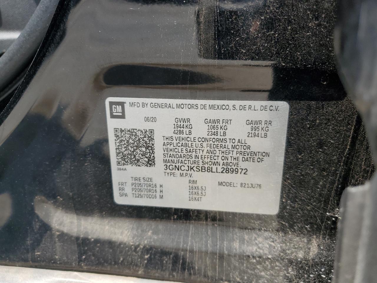 2020 CHEVROLET TRAX