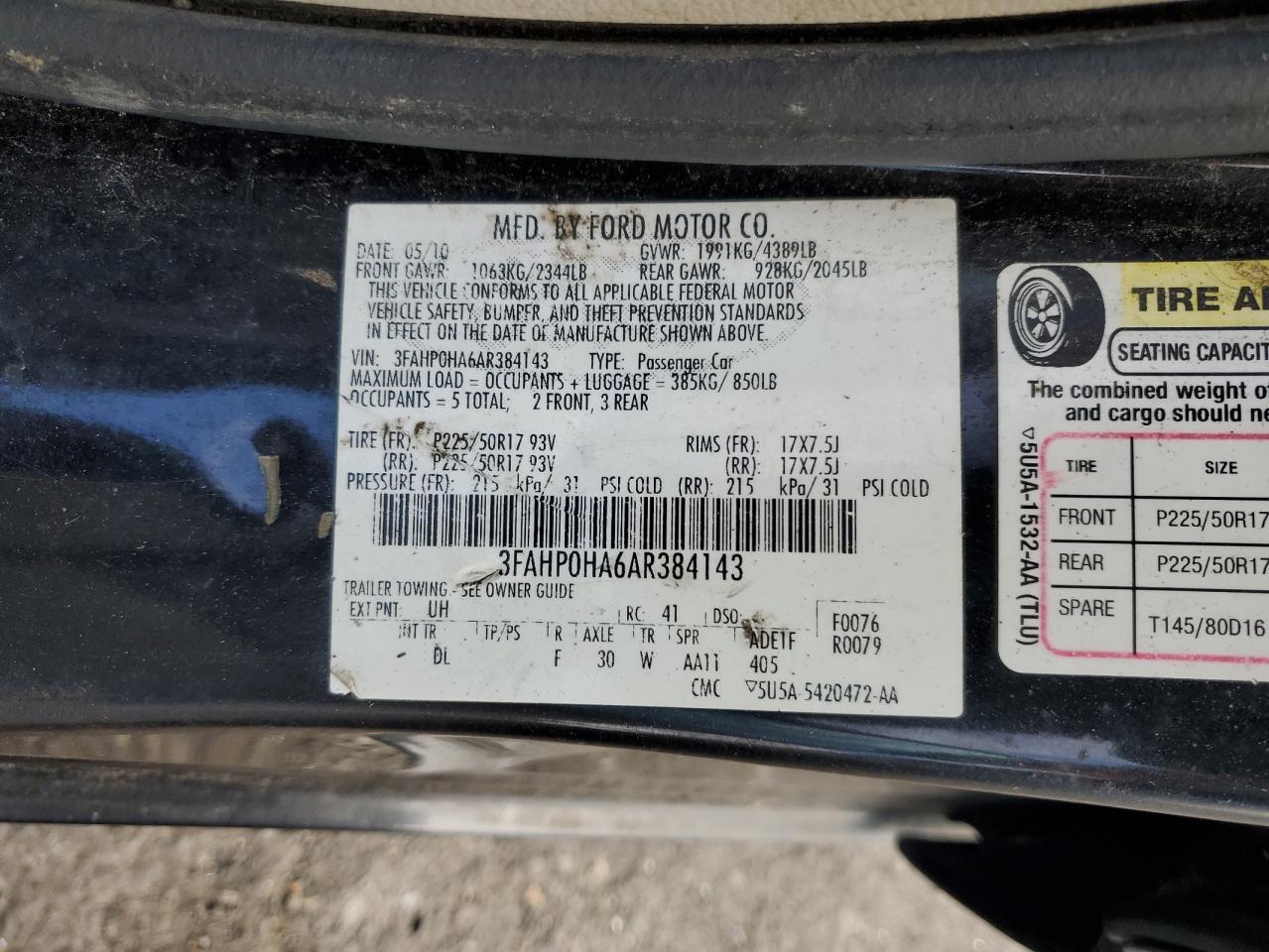 2010 FORD FUSION