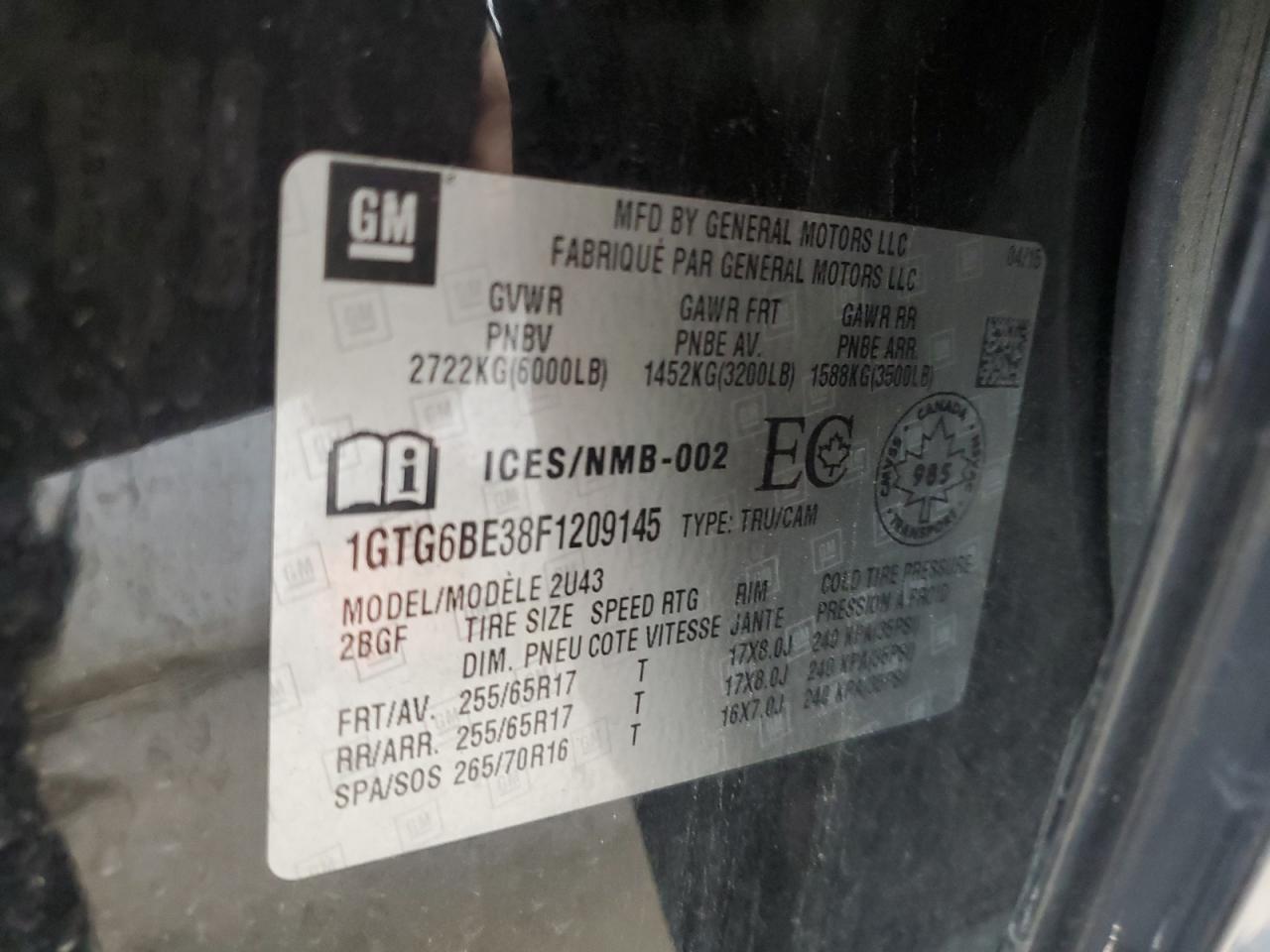 2015 GMC CANYON