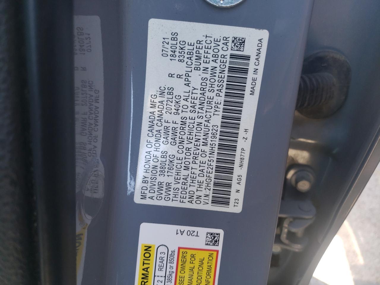 2022 HONDA CIVIC