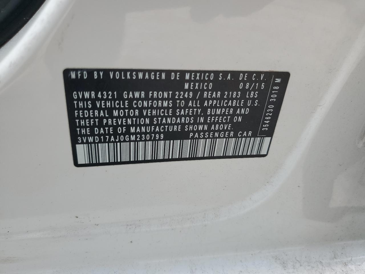 2016 VOLKSWAGEN JETTA