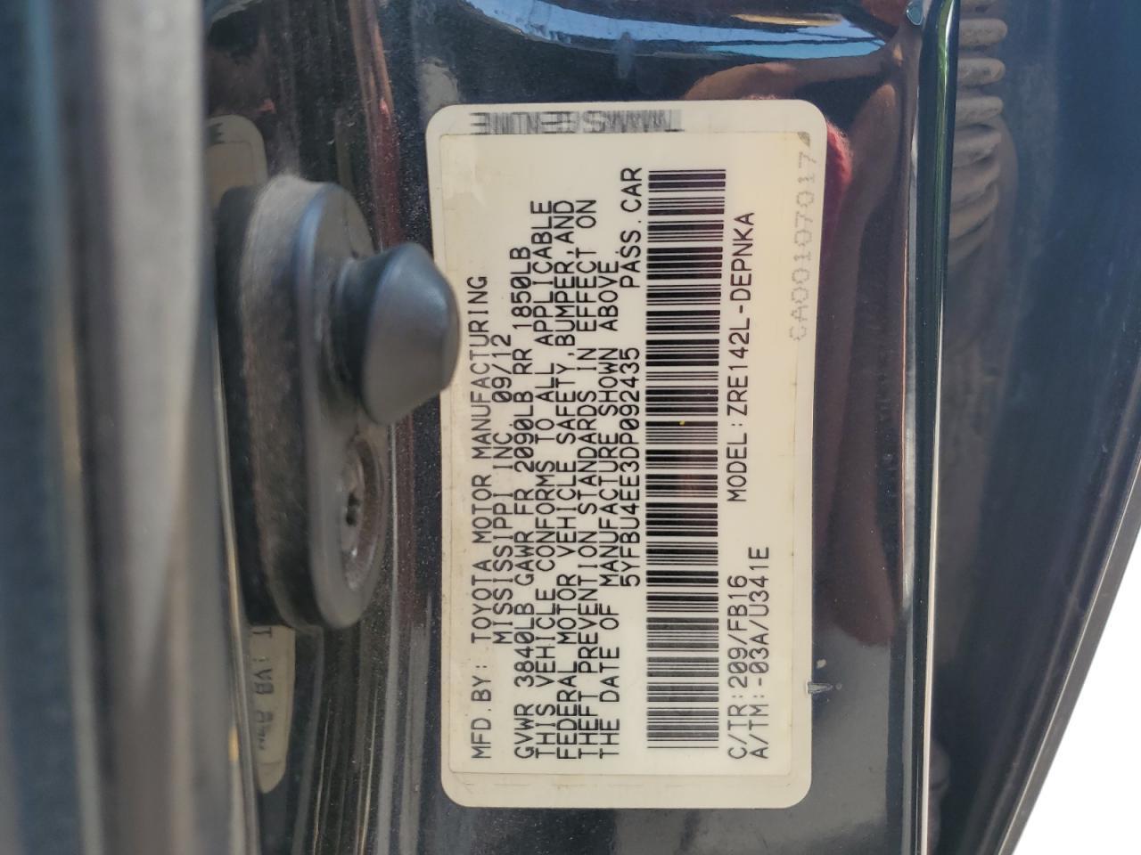 2013 TOYOTA COROLLA