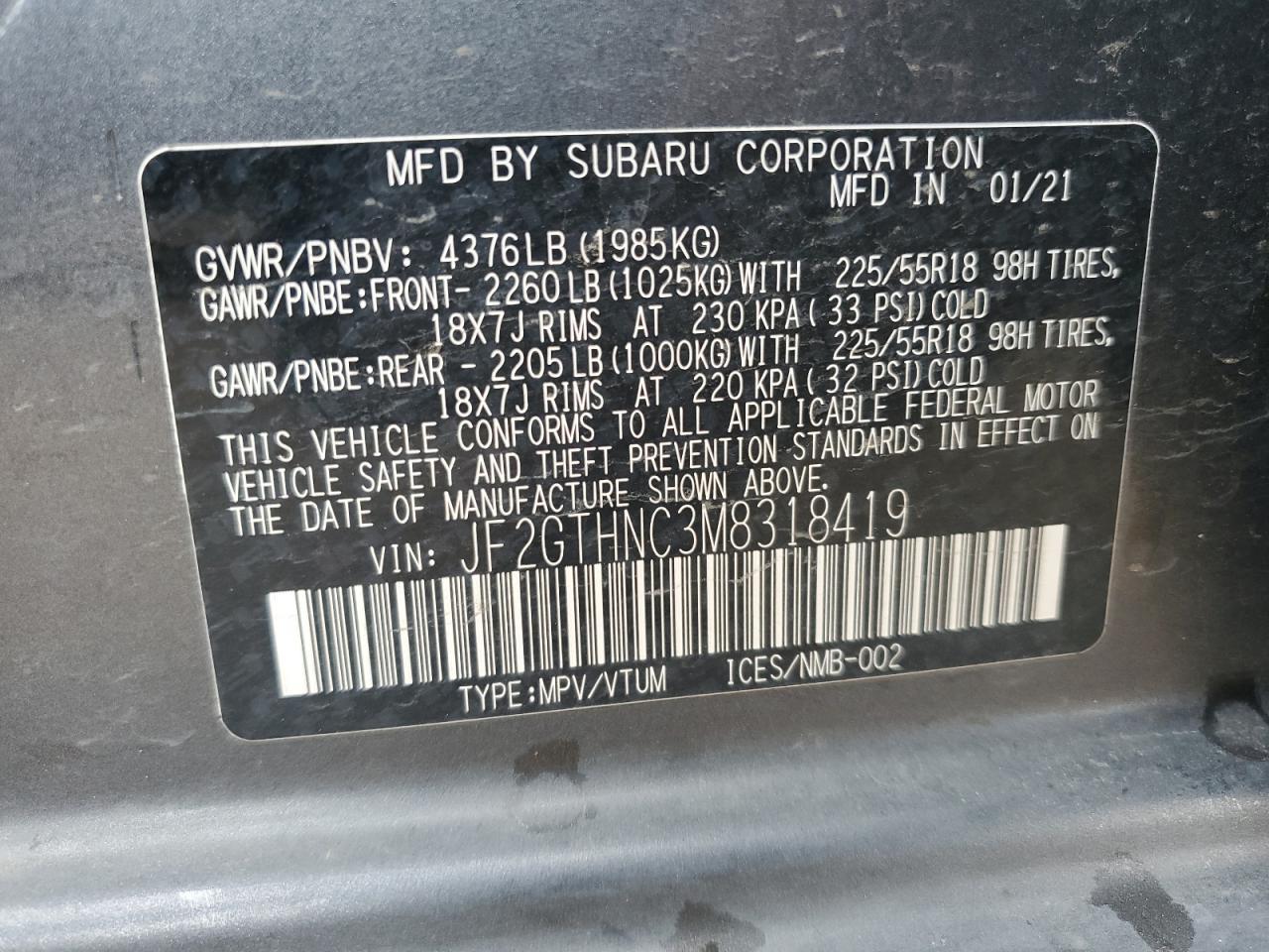 2021 SUBARU Crosstrek