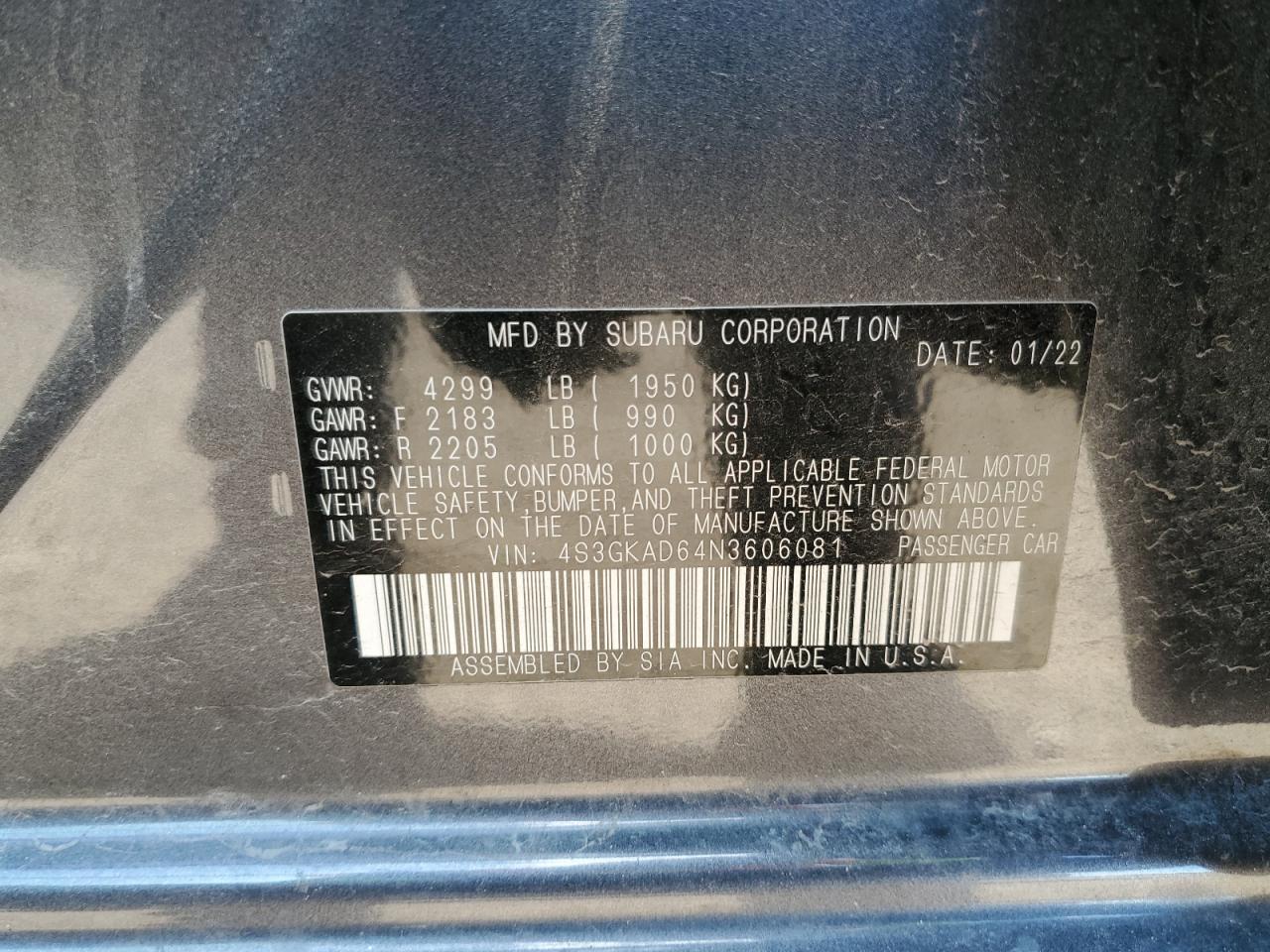 2022 SUBARU IMPREZA