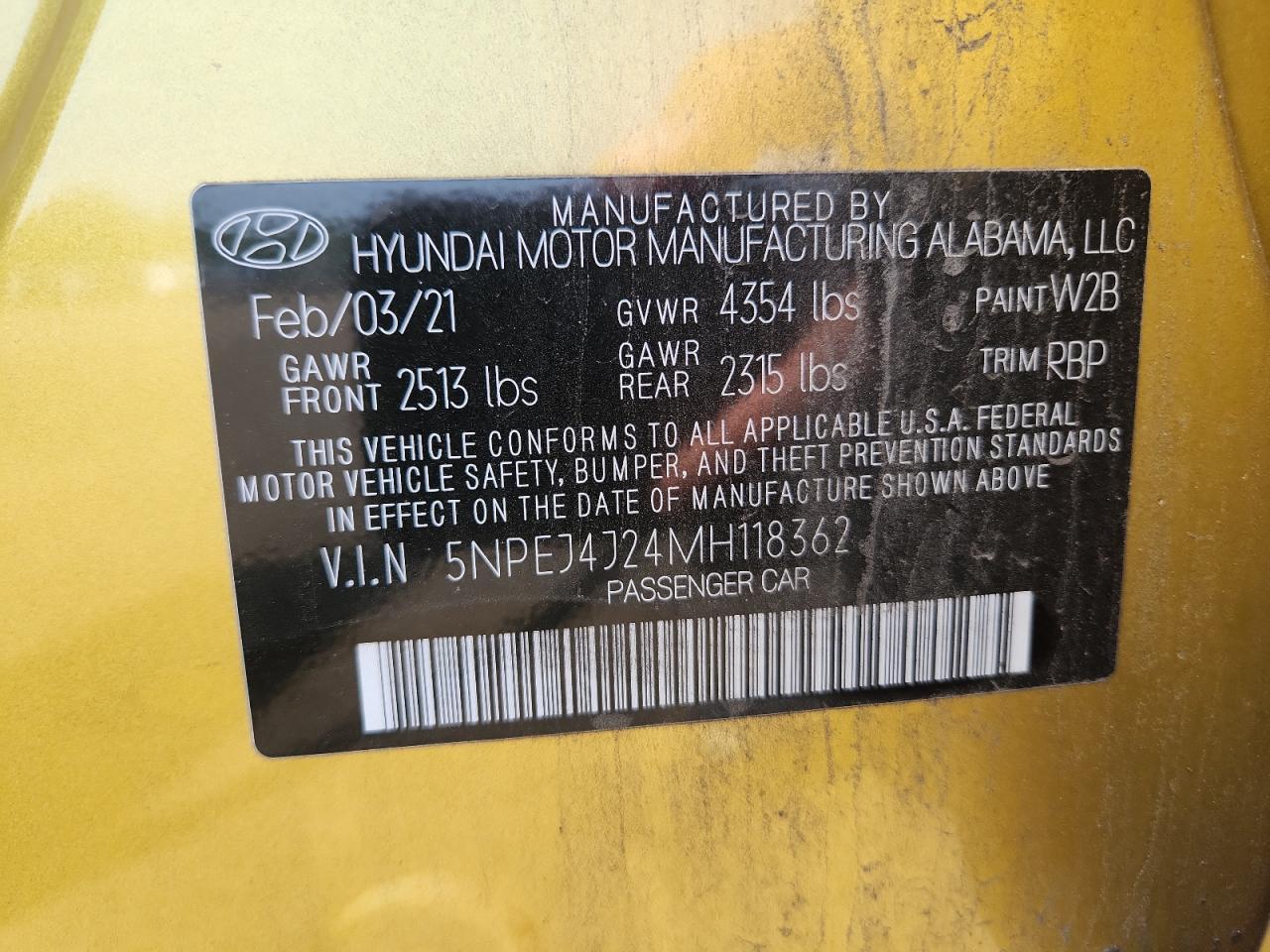 2021 HYUNDAI SONATA
