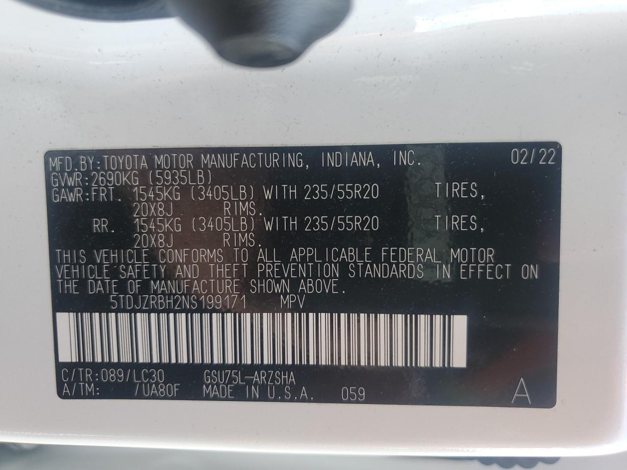 2022 TOYOTA HIGHLANDER