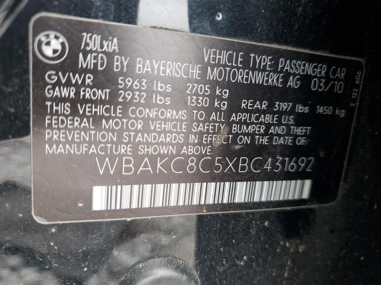 2011 BMW 7 series