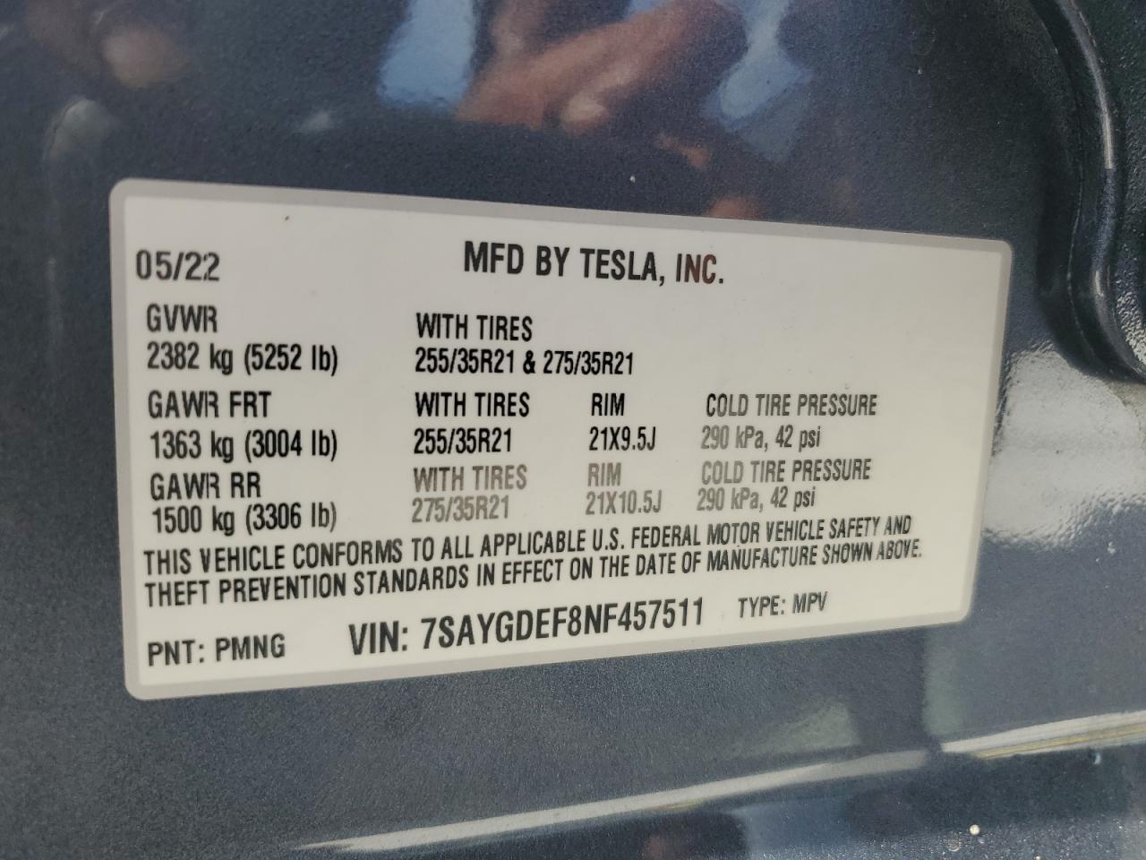 2022 TESLA MODEL Y