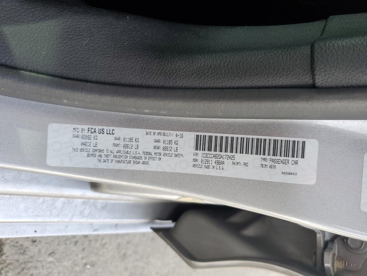 2016 CHRYSLER 200
