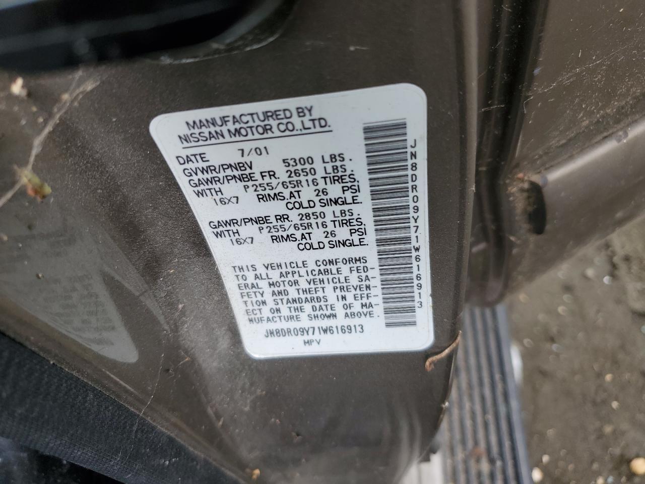 2001 NISSAN PATHFINDER