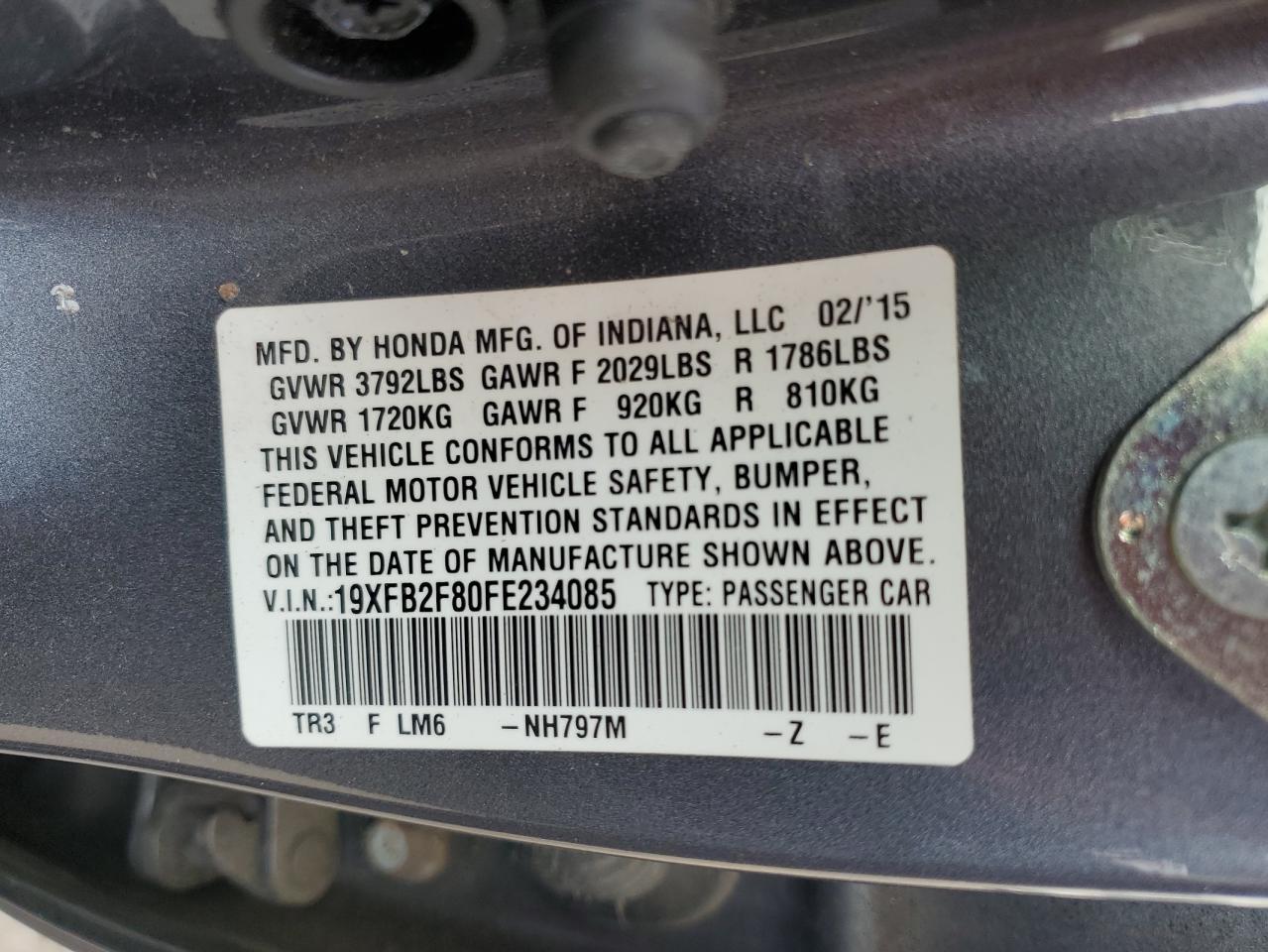 2015 HONDA CIVIC