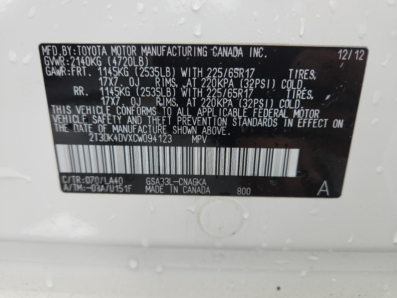 2012 TOYOTA RAV4