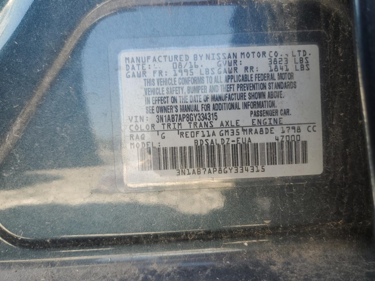 2016 NISSAN SENTRA