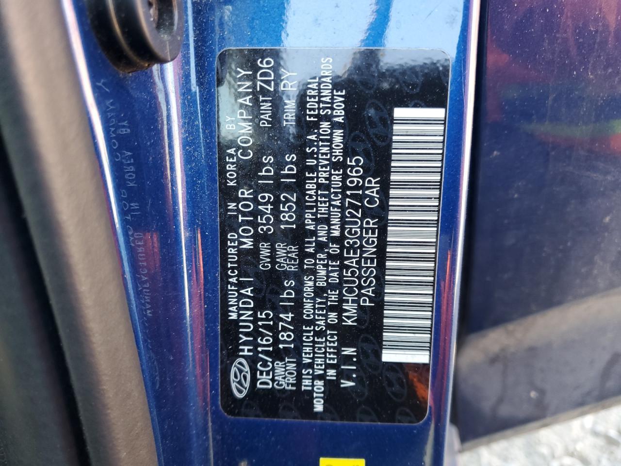 2016 HYUNDAI ACCENT