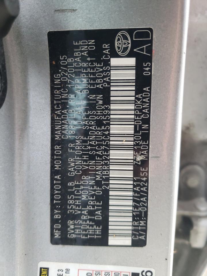 2005 TOYOTA COROLLA