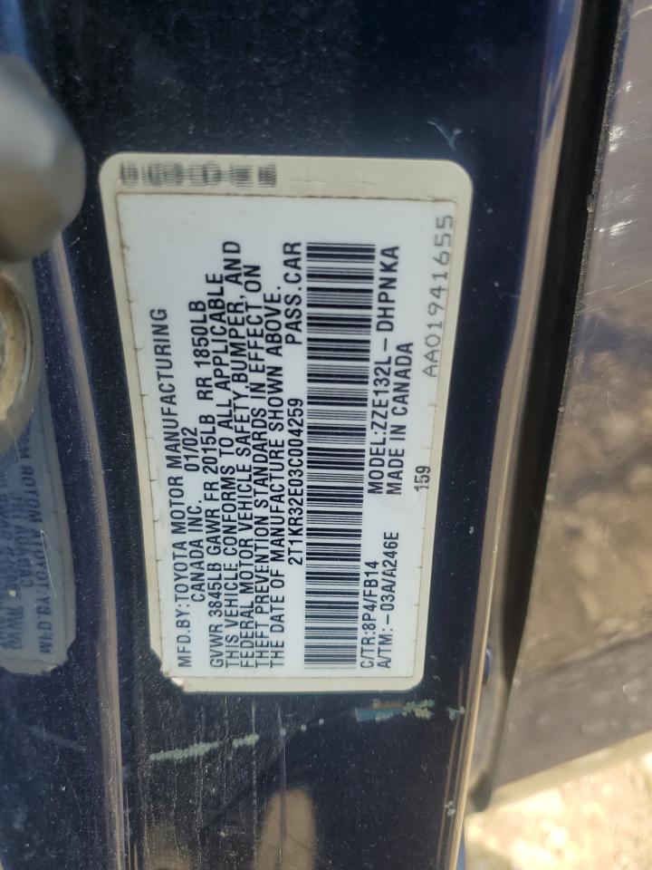 2003 TOYOTA COROLLA
