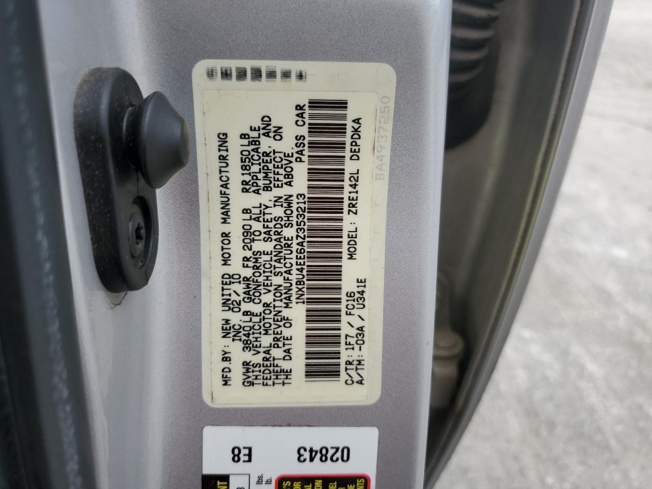 2010 TOYOTA COROLLA