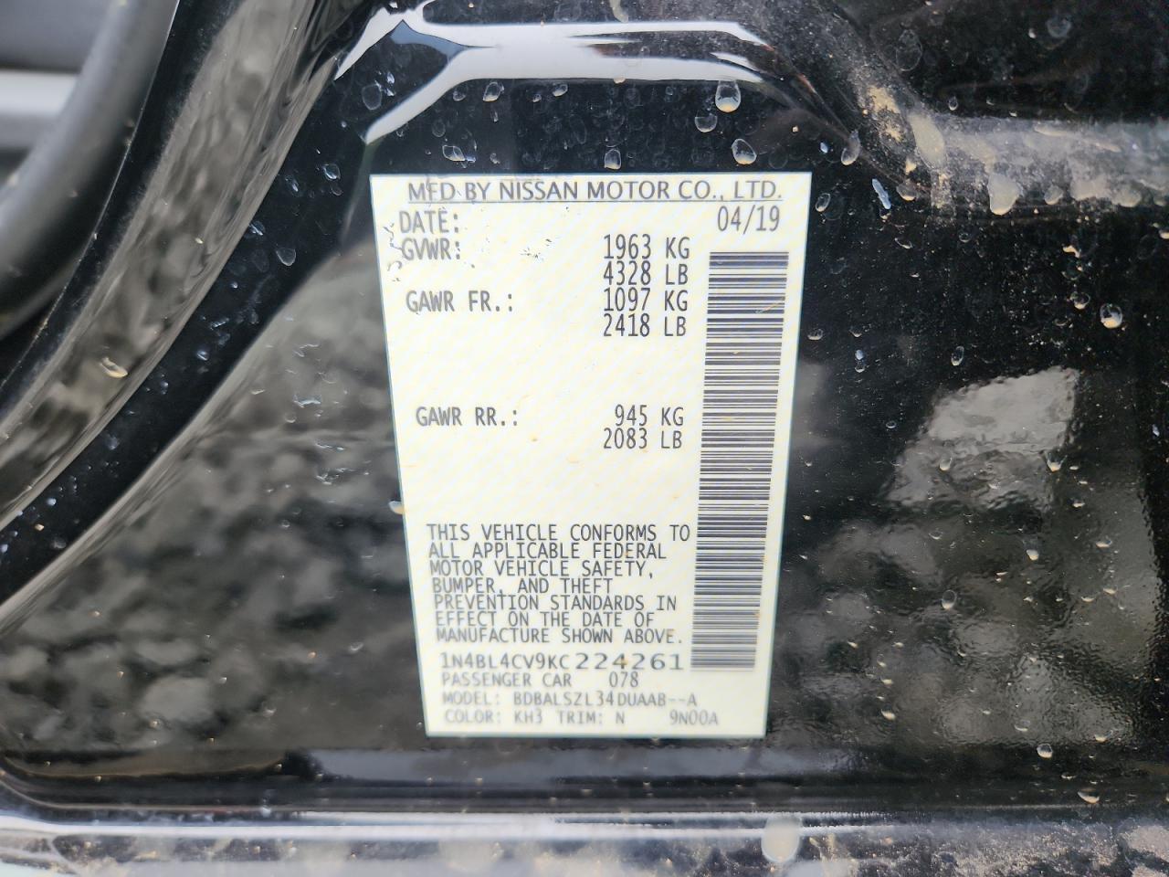 2019 NISSAN ALTIMA