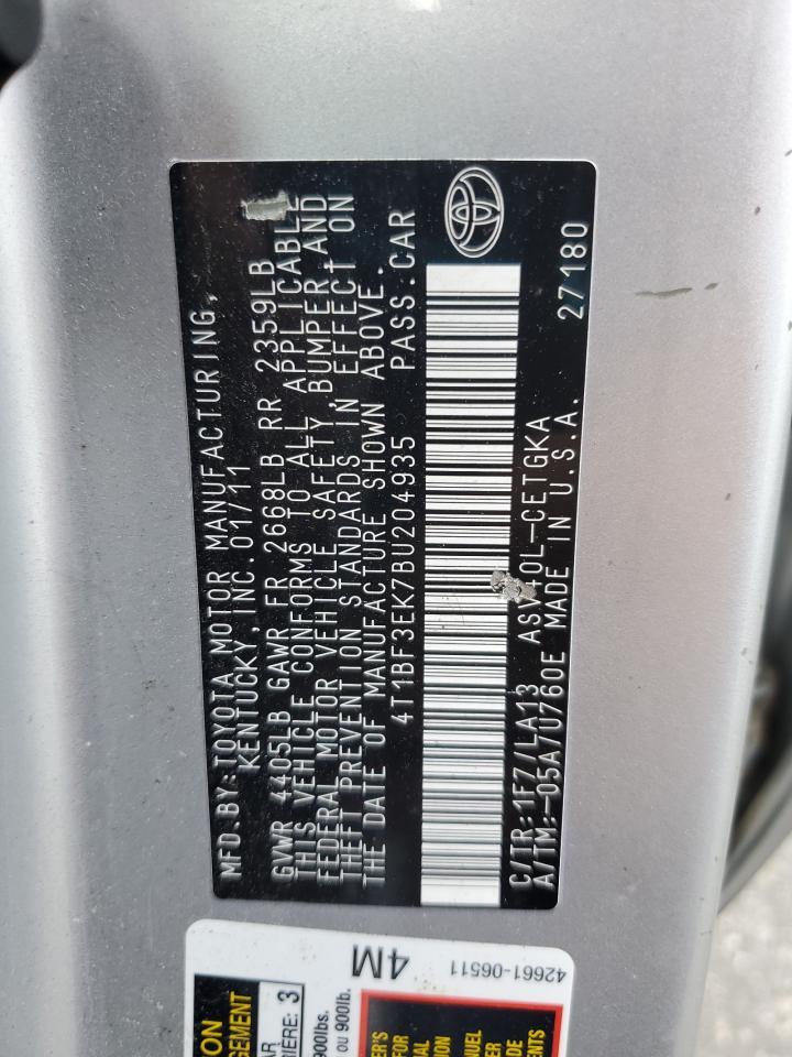 2011 TOYOTA CAMRY