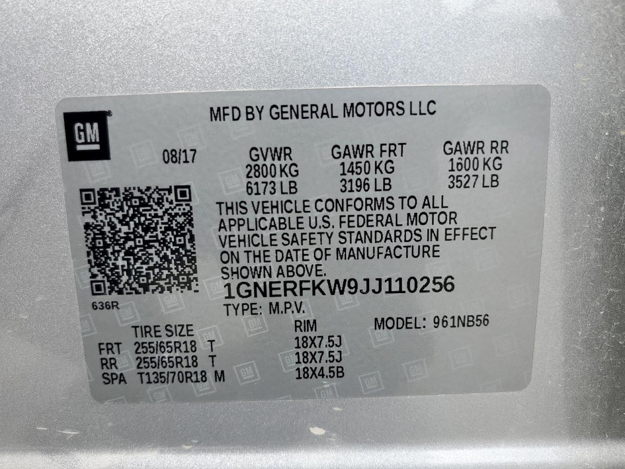 2018 CHEVROLET TRAVERSE