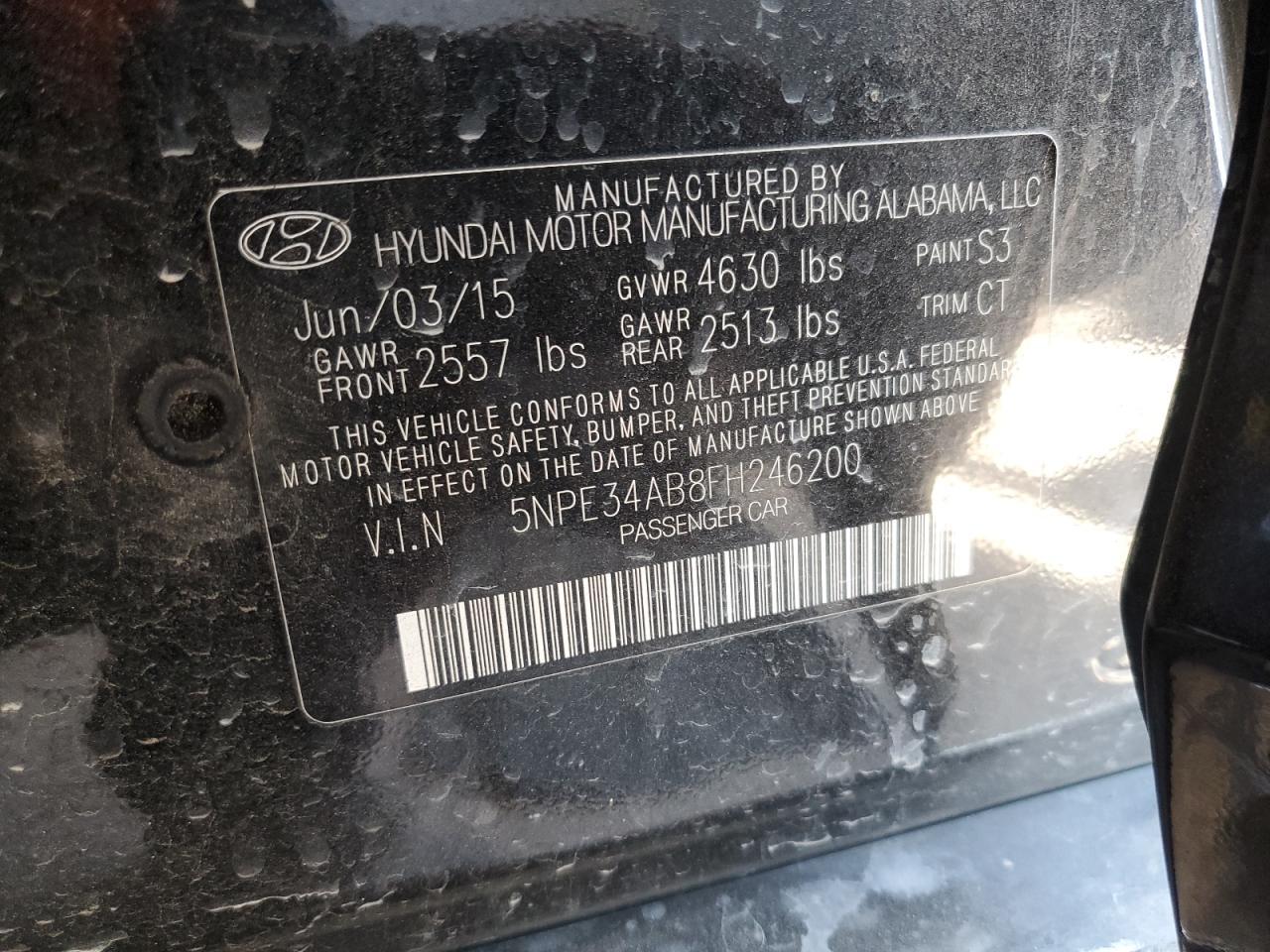2015 HYUNDAI SONATA