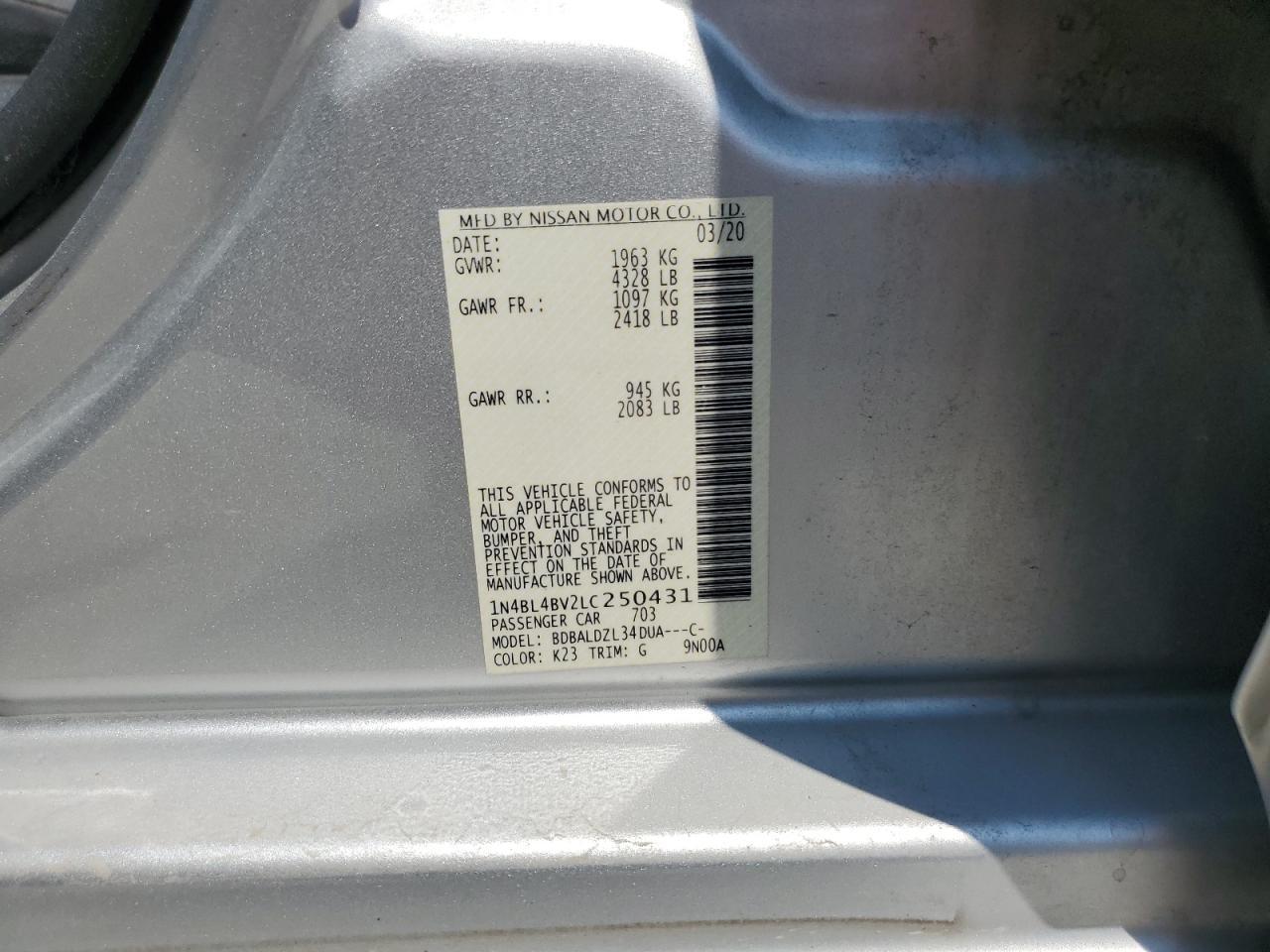 2020 NISSAN ALTIMA