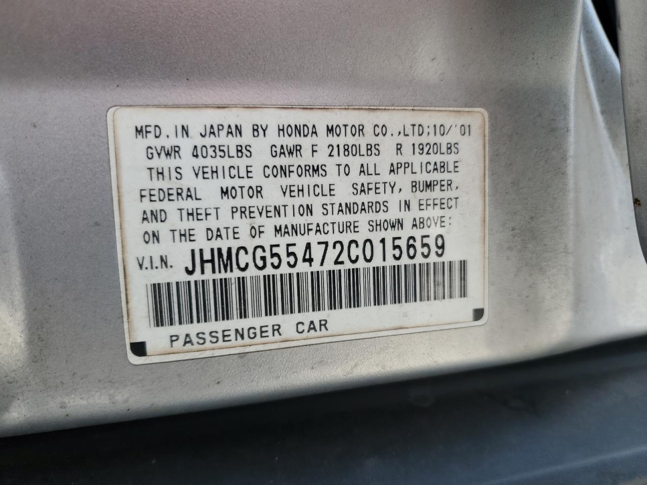 2002 HONDA ACCORD