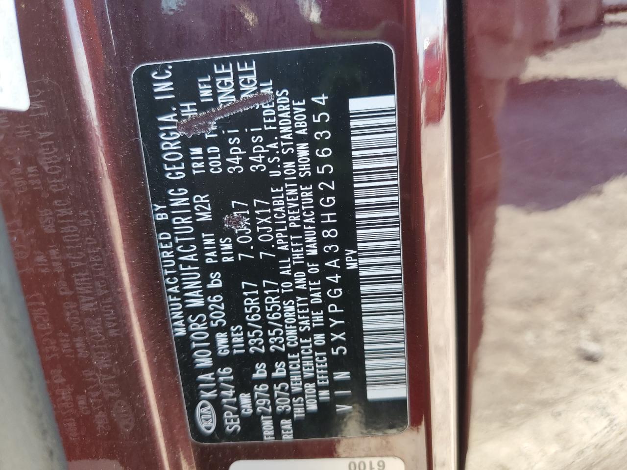 2017 KIA SORENTO