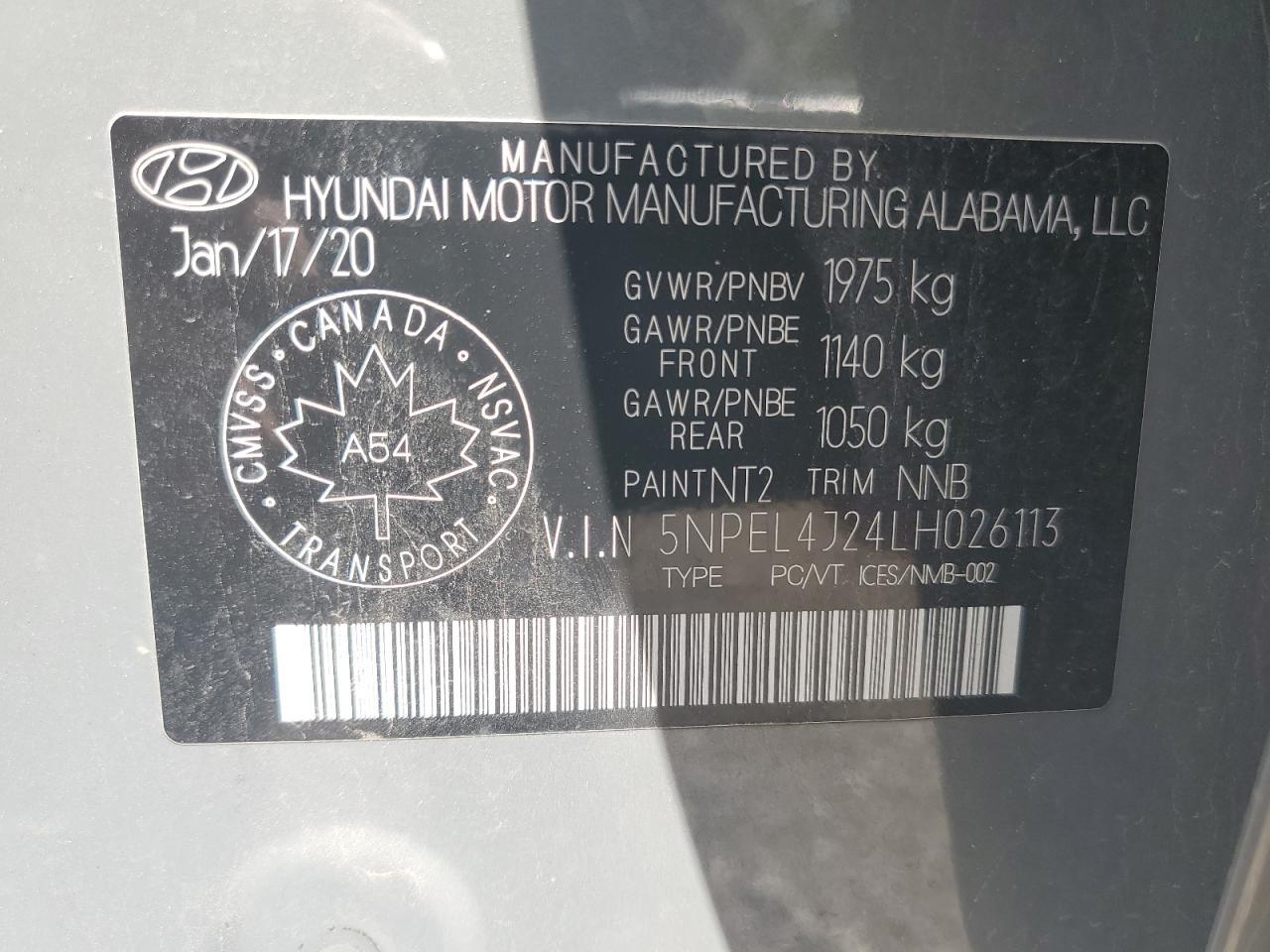 2020 HYUNDAI SONATA