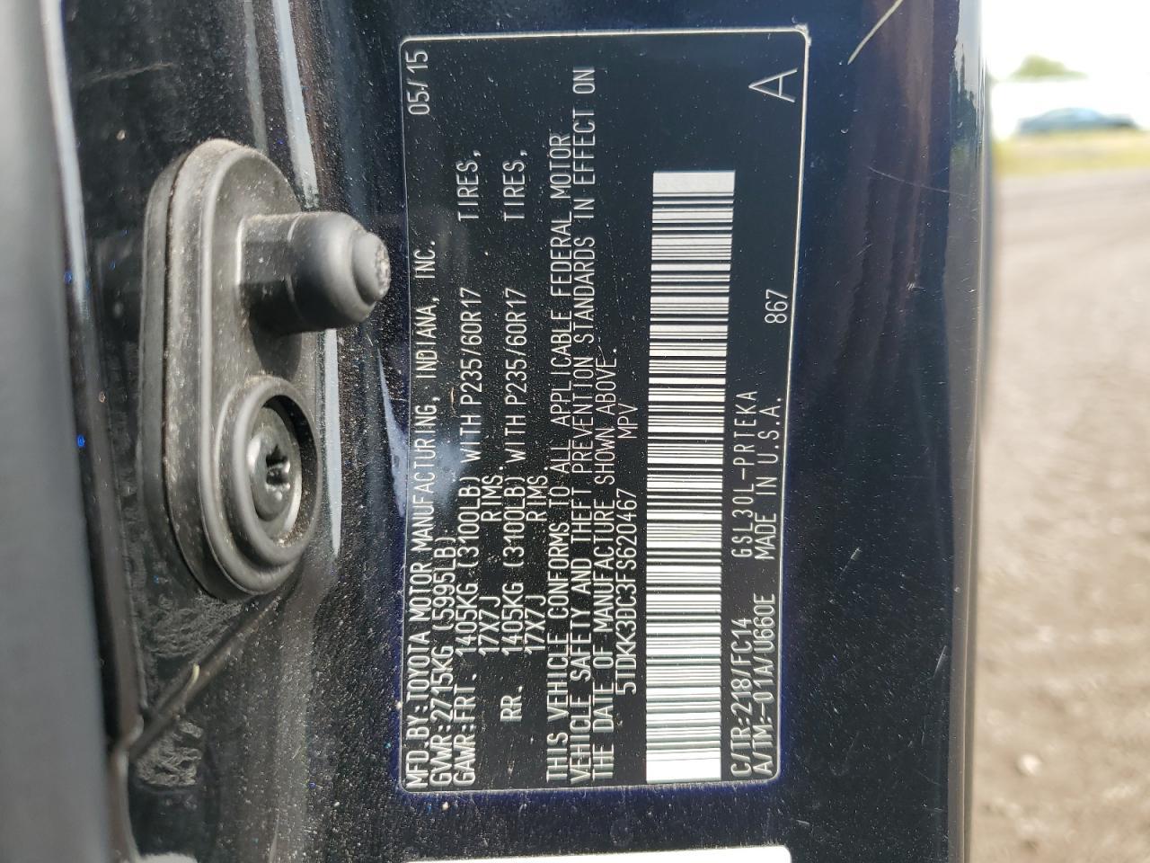 2015 TOYOTA SIENNA