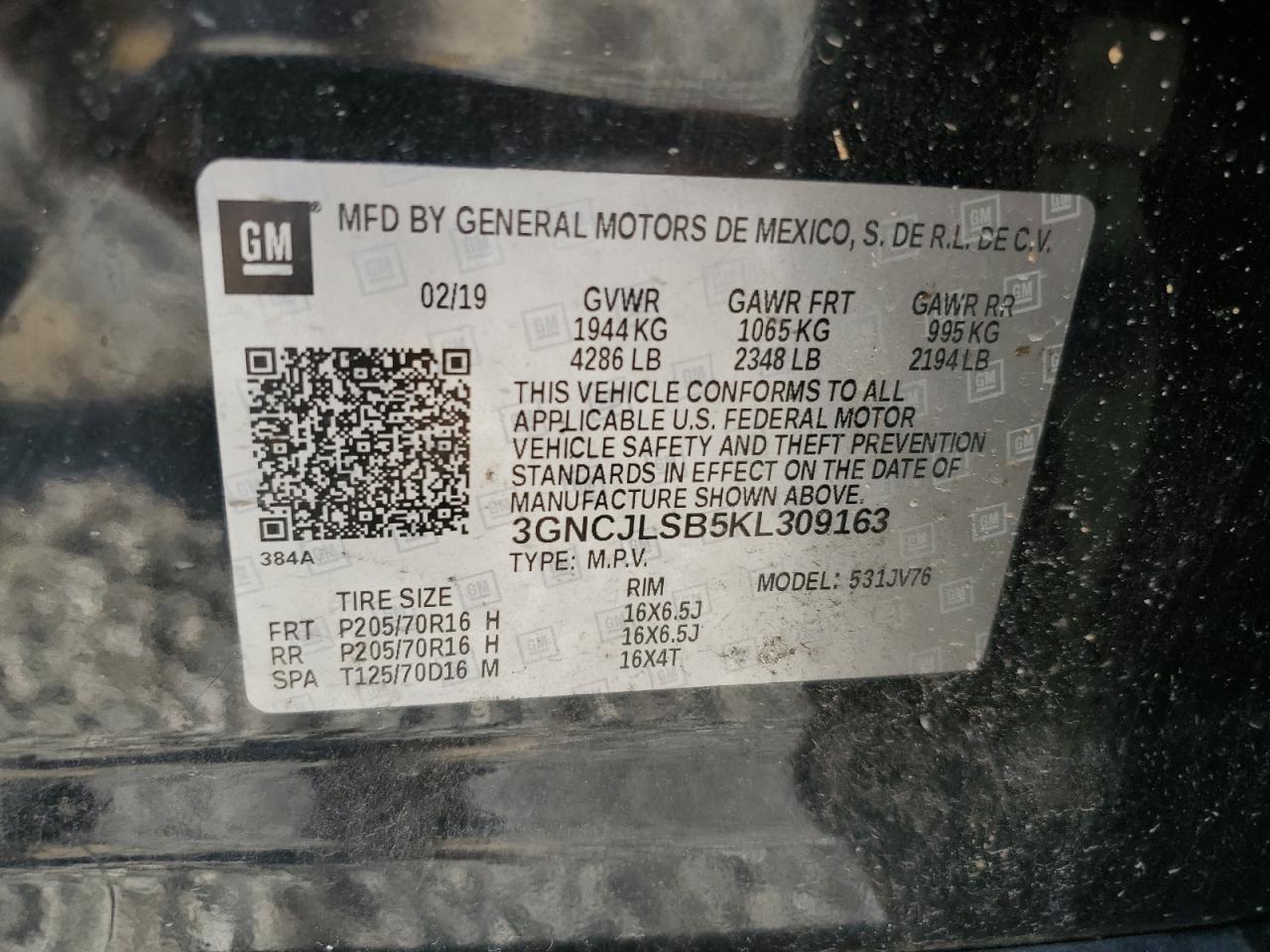 2019 CHEVROLET TRAX