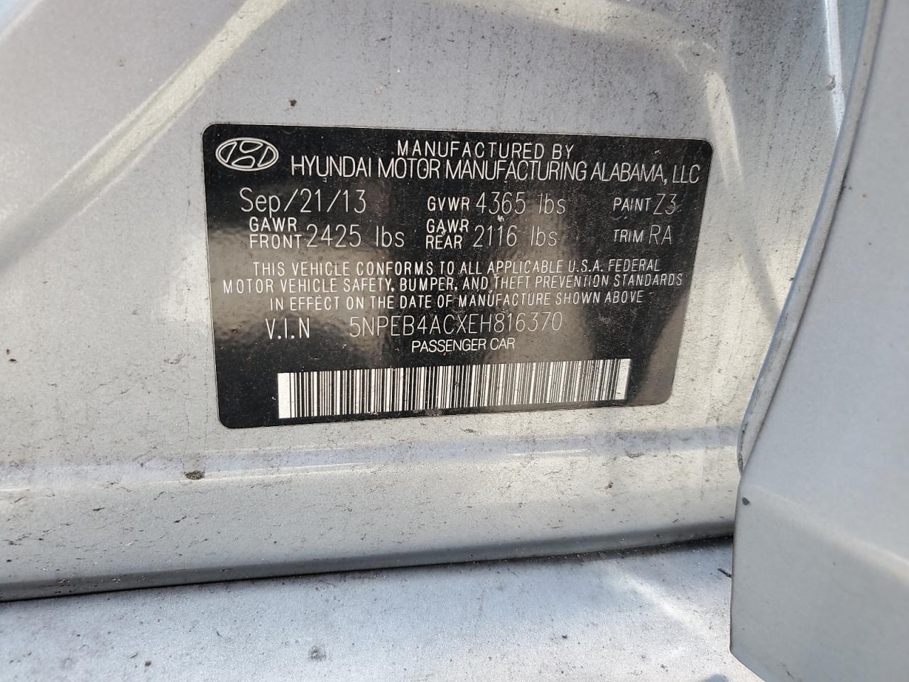 2014 HYUNDAI SONATA