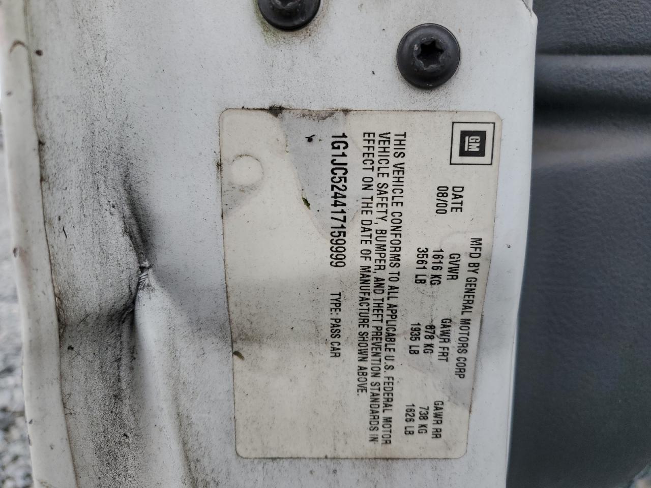 2001 CHEVROLET Cavalier