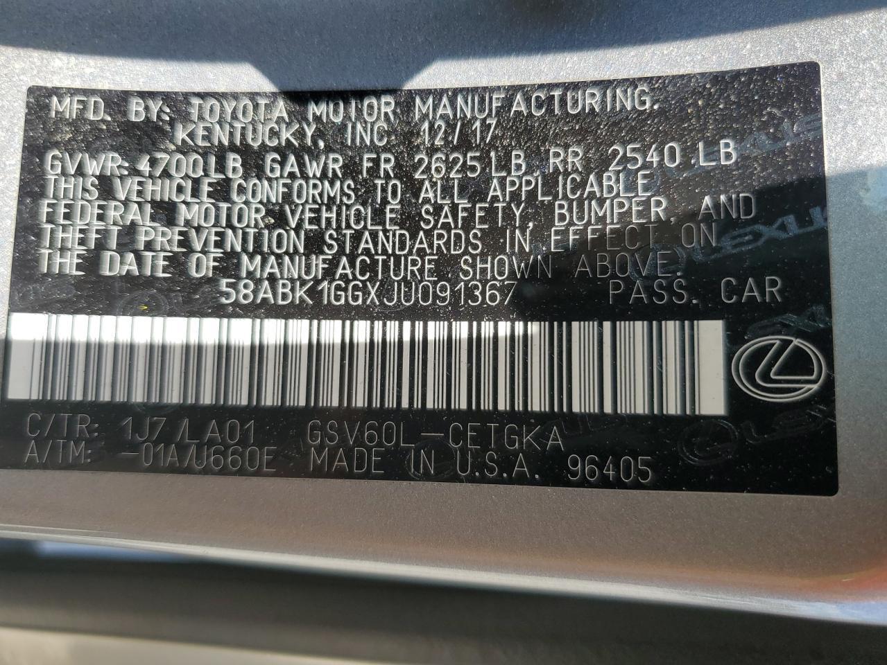 2018 LEXUS ES 350