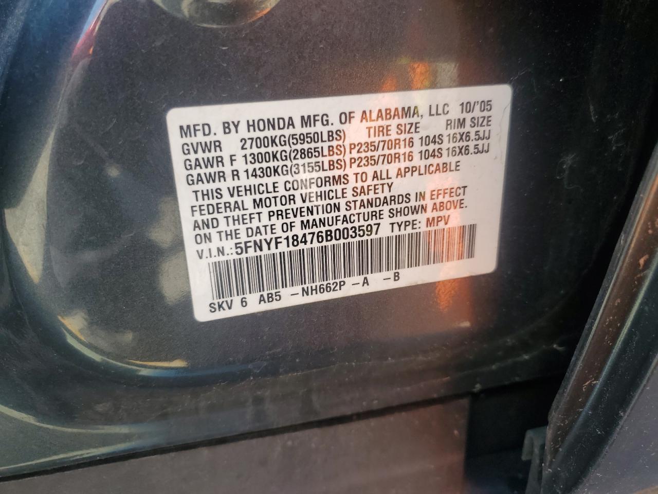 2006 HONDA PILOT