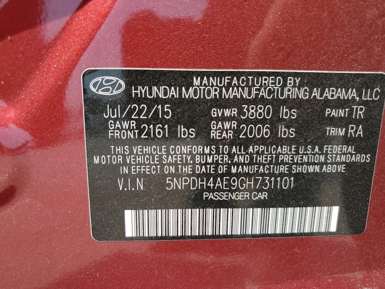 2016 HYUNDAI ELANTRA