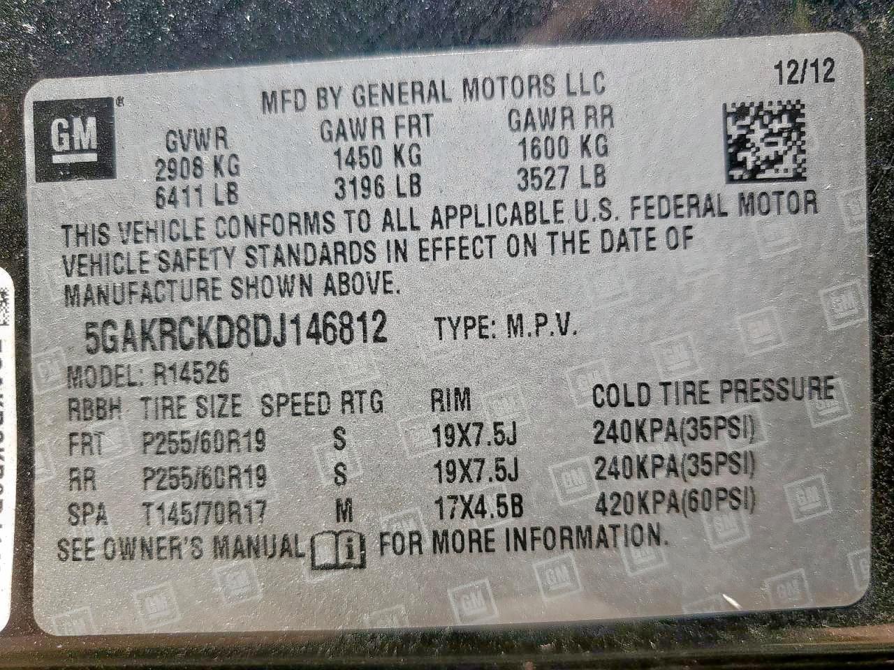 2013 BUICK ENCLAVE