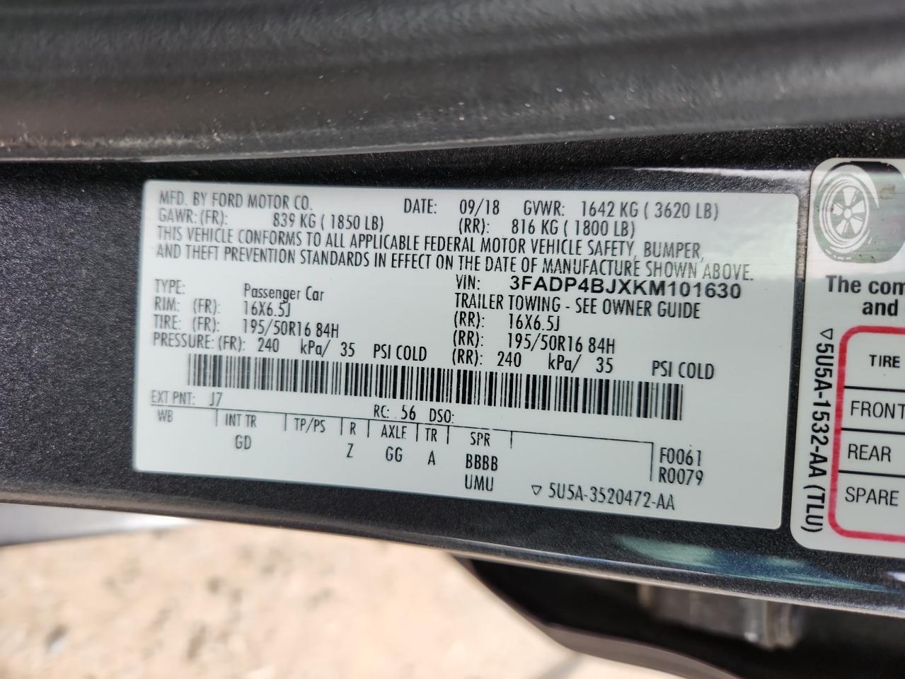 2019 FORD Fiesta