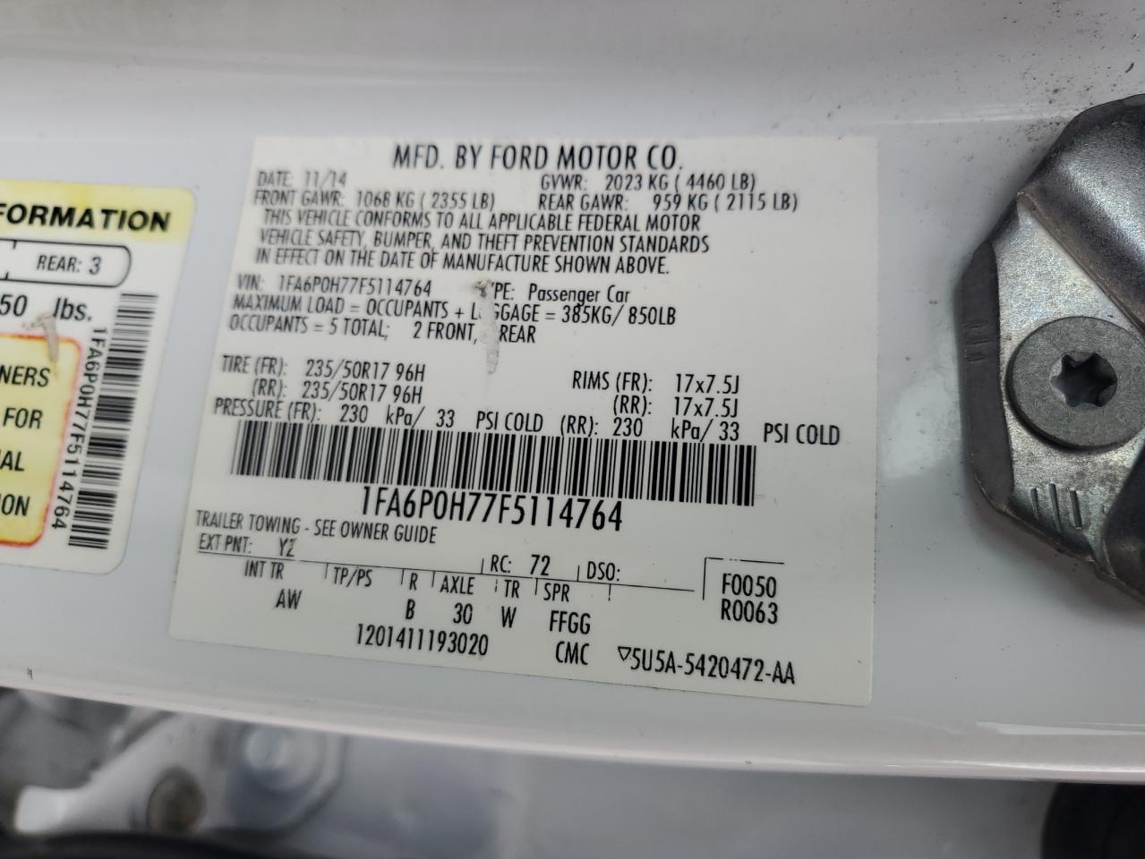 2015 FORD FUSION
