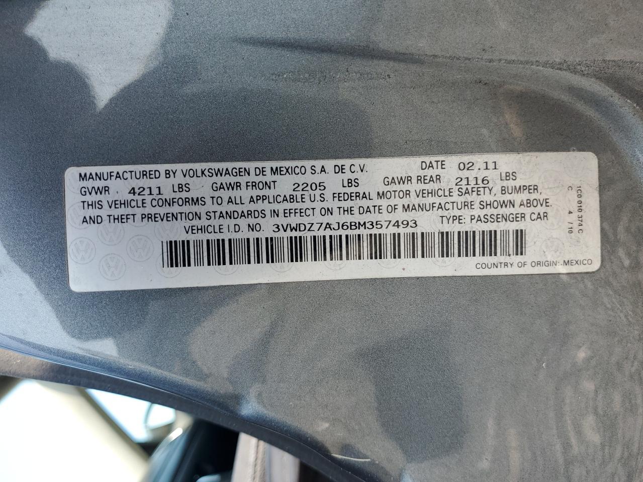 2011 VOLKSWAGEN JETTA